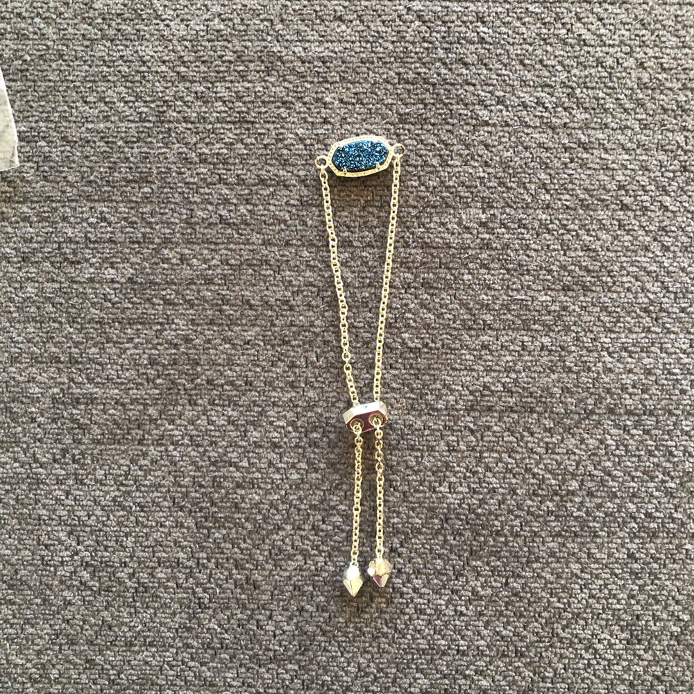 Kendra Scott Silver & Cobalt Elaina Adjustable Bracelet